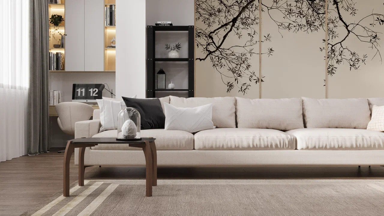 Обложка проекта: Журнальный столик в гостинной ТОРН / цвет черный и белый