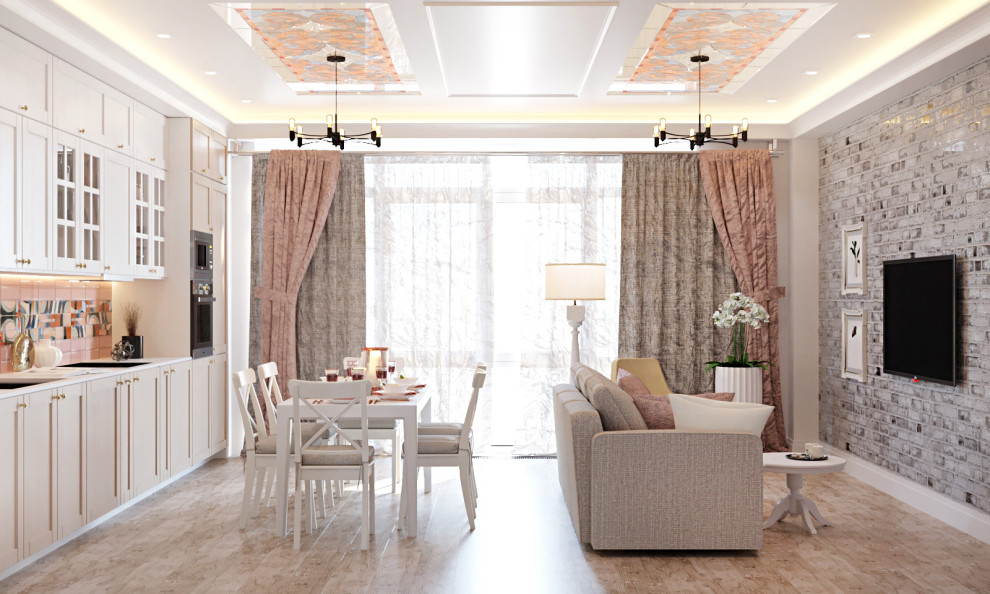 Дизайн проект квартиры общей площадью 87 м2 в стиле "Эклектика"