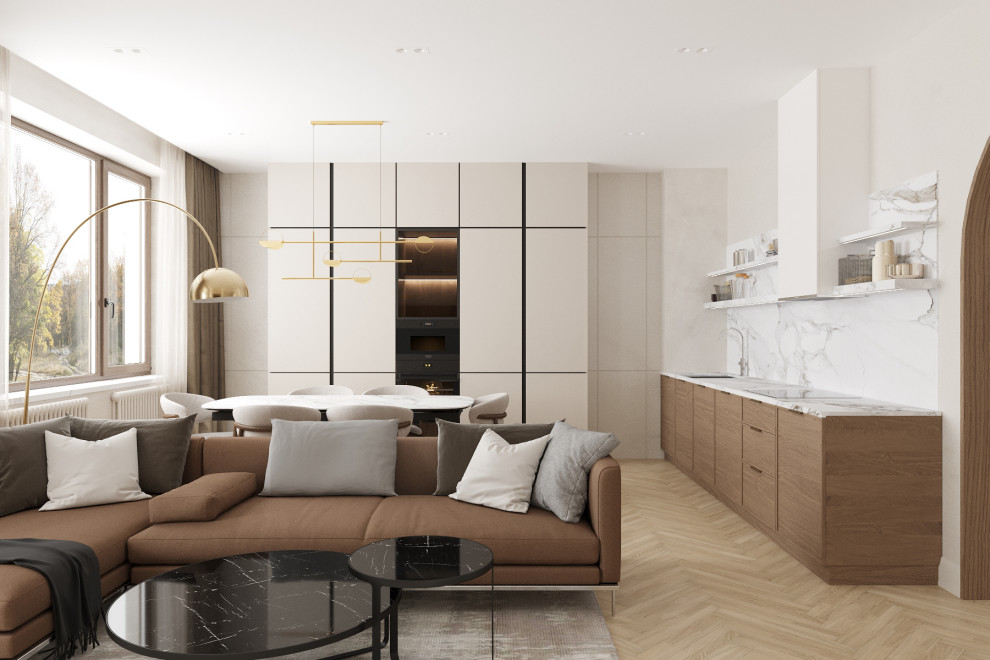 Современный таунхаус в теплой бежевой гамме