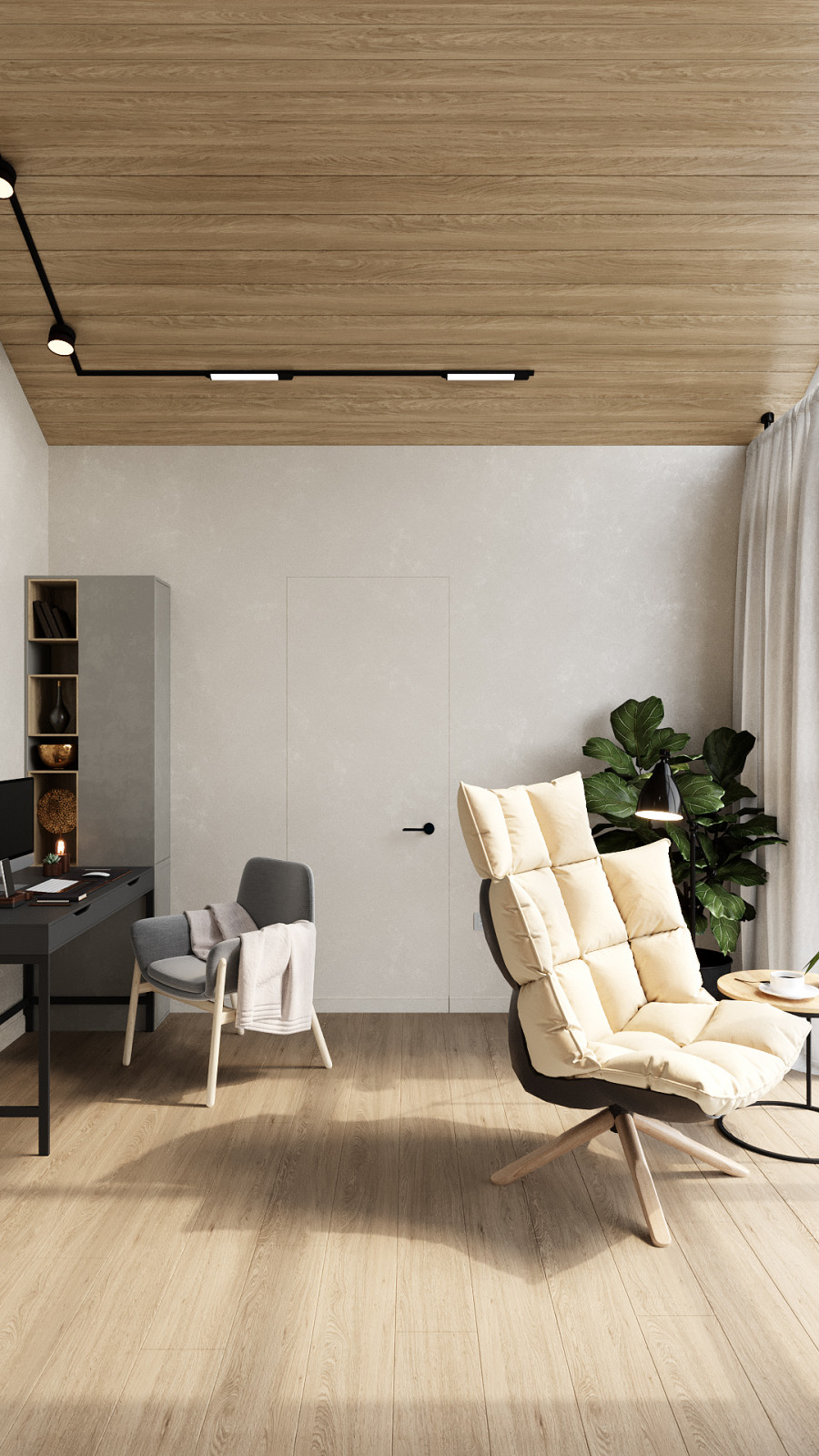 Барнхауз с мансардными окнами в серых оттенках