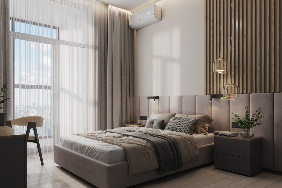 Уютная, современная спальня ЖК Сердце столицы