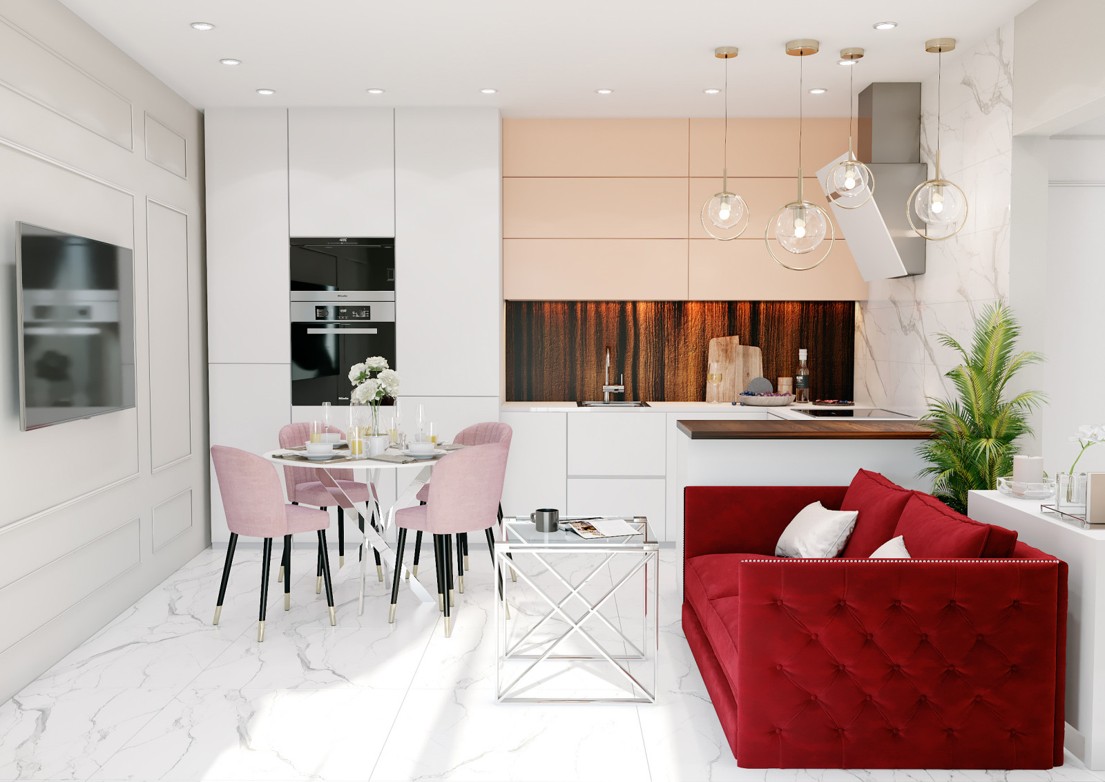 Обложка проекта: Проект 1 комнатной квартиры для молодой девушки