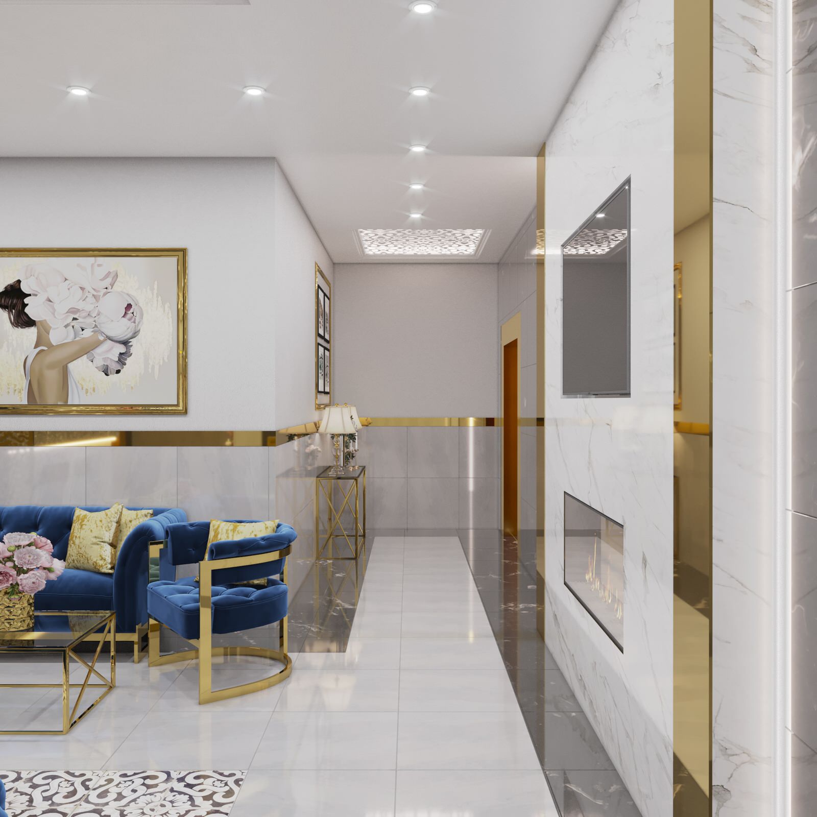 Luxury lobby in 5 star hotel