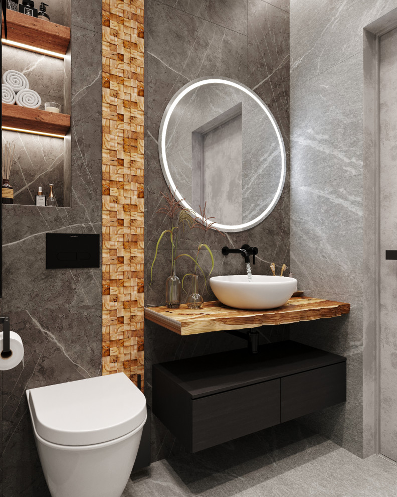 Трехкомнатная квартира для семьи из 4 человек с монохромным интерьером