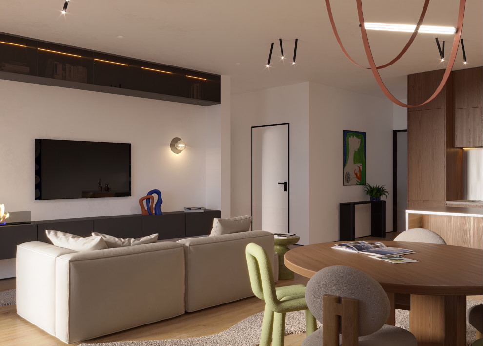 Дизайн-проект двухкомнатной квартиры с яркими акцентами