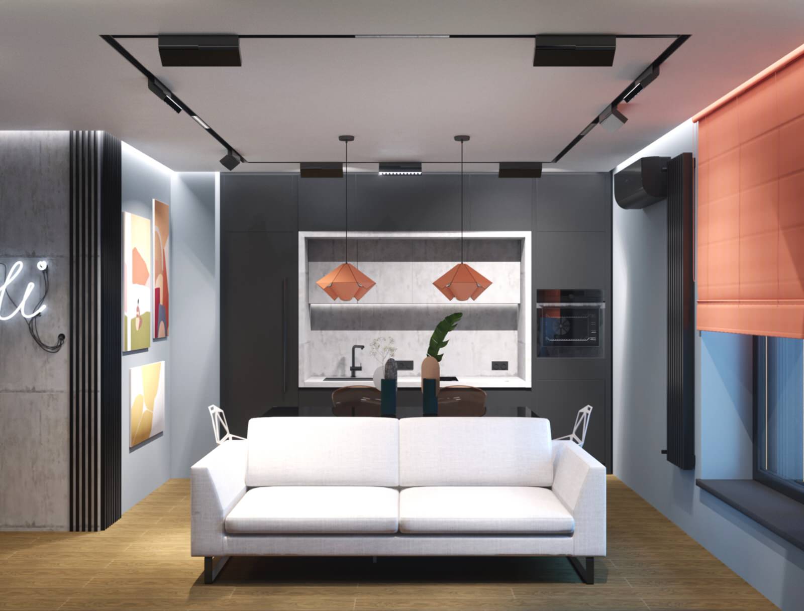 Дизайн-проект квартиры в г.Сочи для молодой семьи с двумя детьми