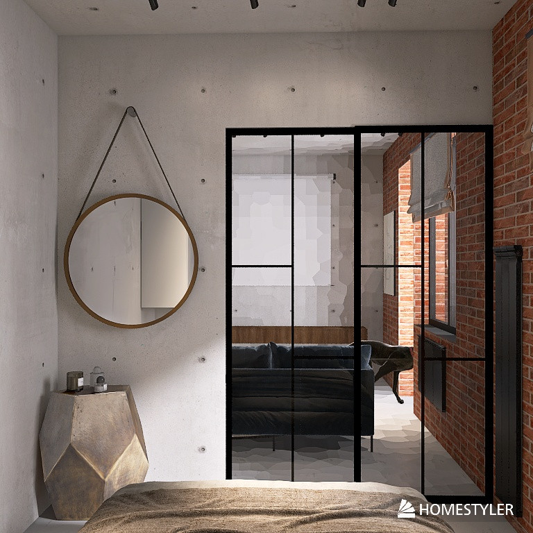 Однокомнатная квартира в стиле Industrial для режиссера с большим псом