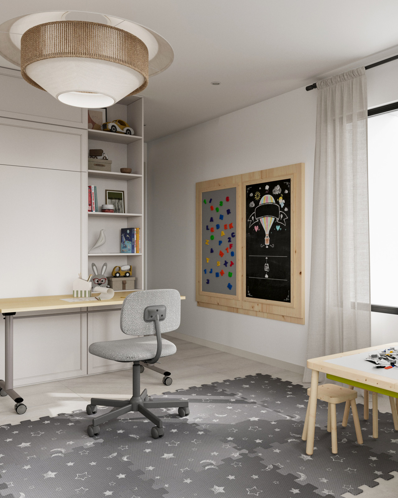 Kids' bedroom and play area