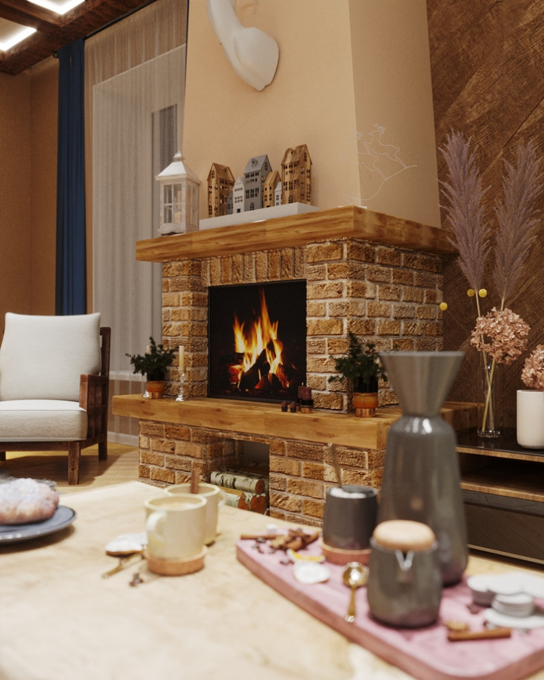 Гостиная в стиле шале