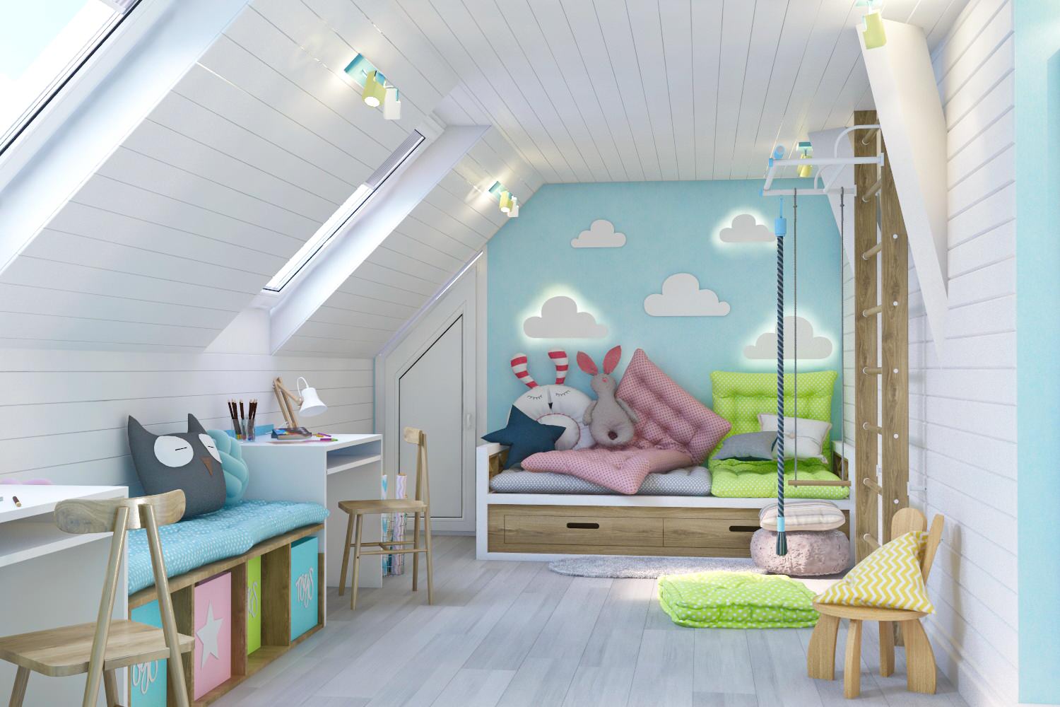 Игровая на чердаке частного дома