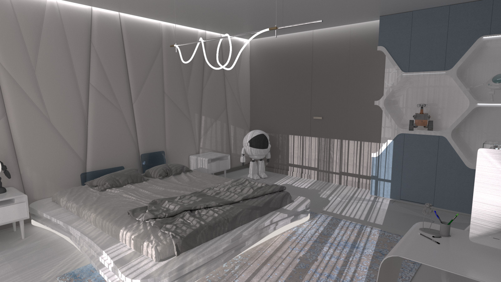 Обложка проекта: children's room in the style of the future