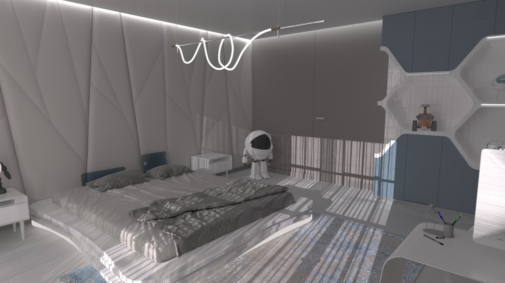 Обложка проекта: children's room in the style of the future