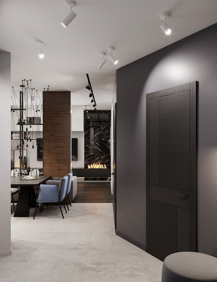 Интерьер квартиры в современном стиле, ЖК «Остров», 90 кв.м.