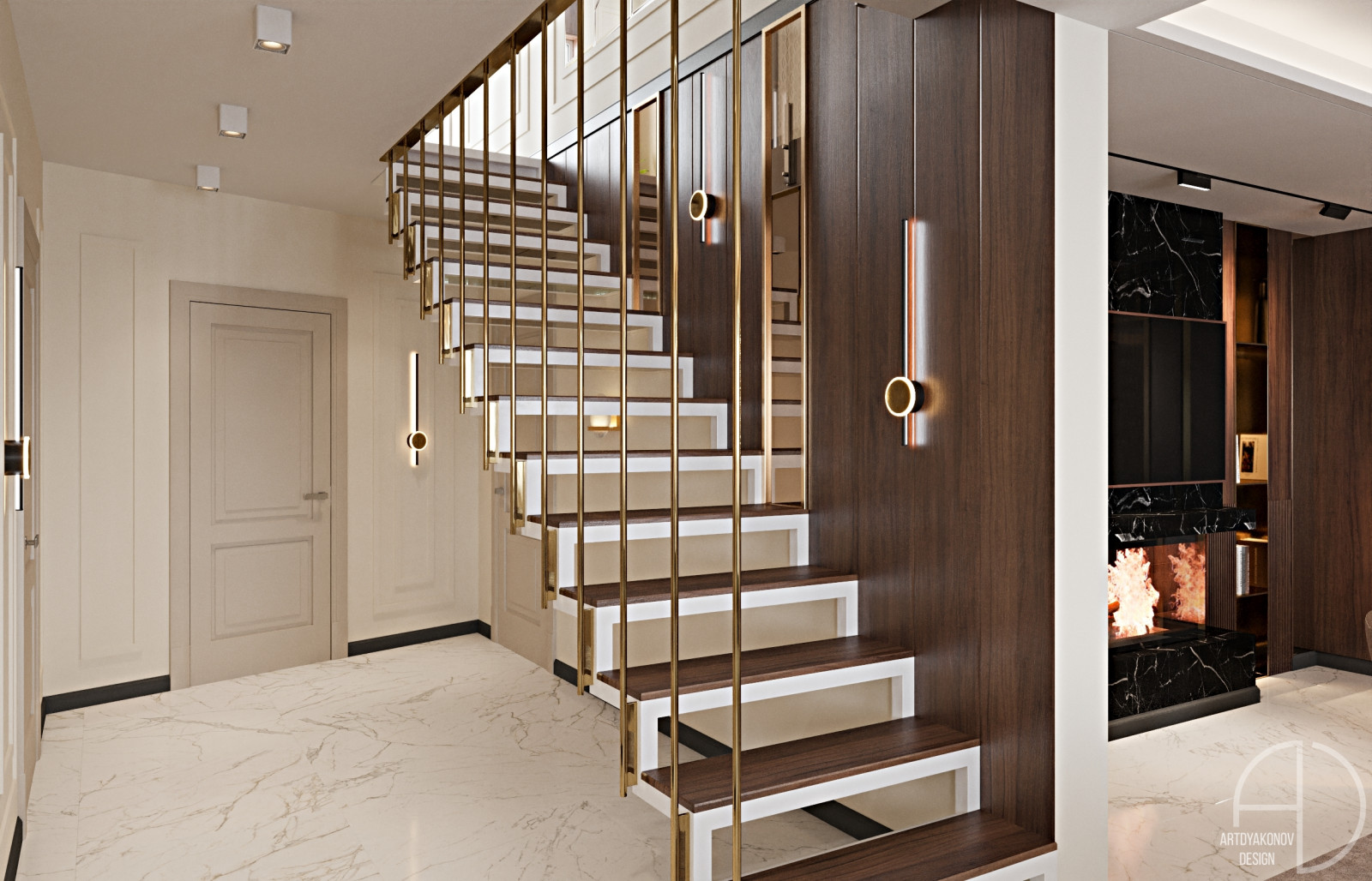 Дизайн интерьера загородного дома. Поселок Зеркальный 250 м2