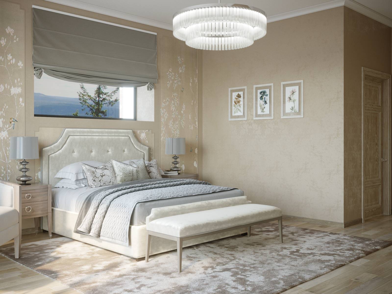 Дом в Веселом master bedroom + wardrobe