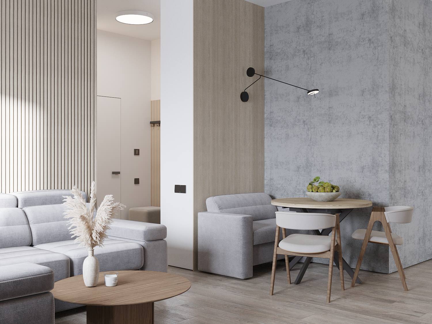 Трёхкомнатная квартира в монохромных тонах