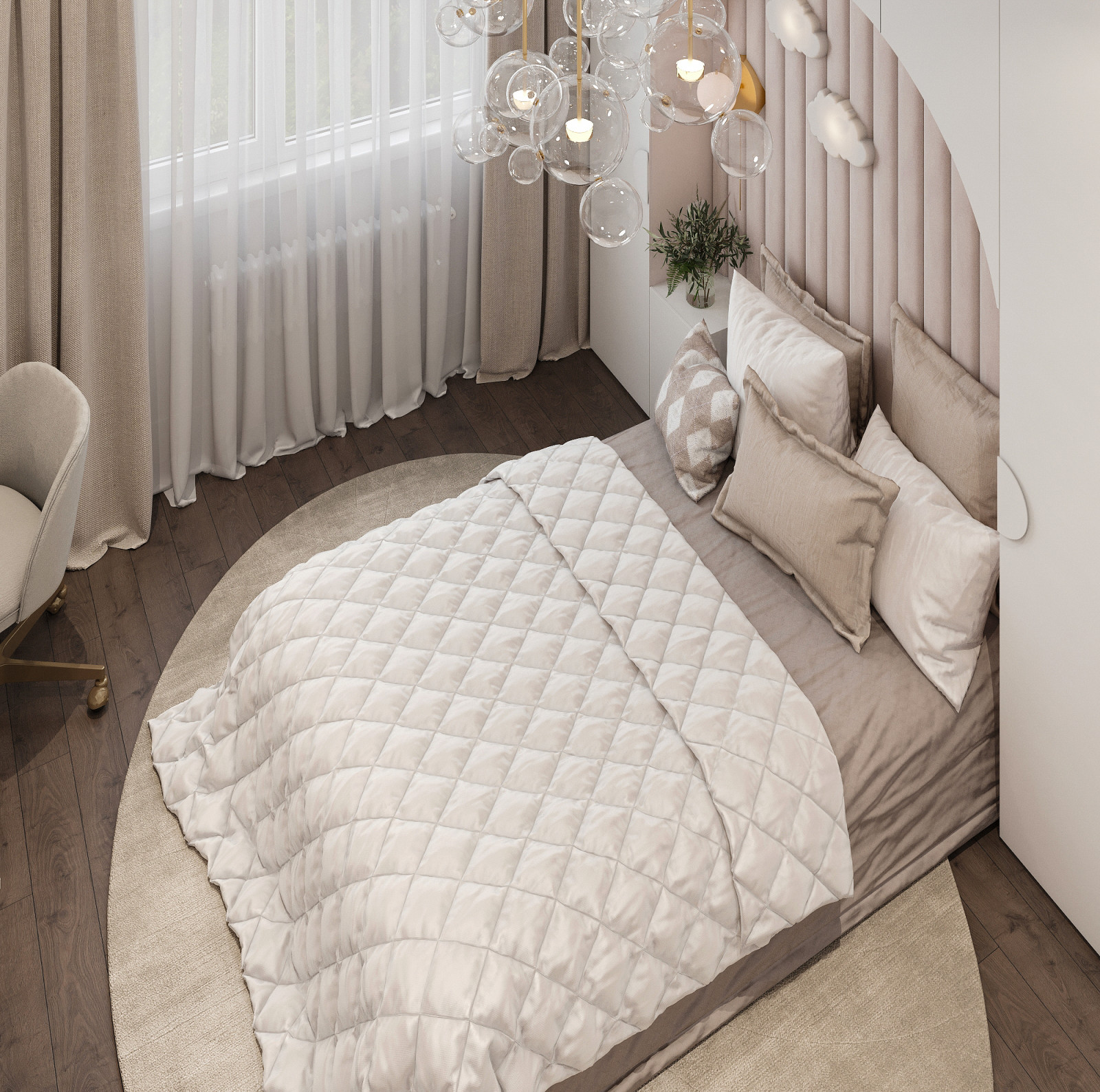 Квартира в стиле неоклассика, Мкр. «Бутово Парк», 68 кв.м.