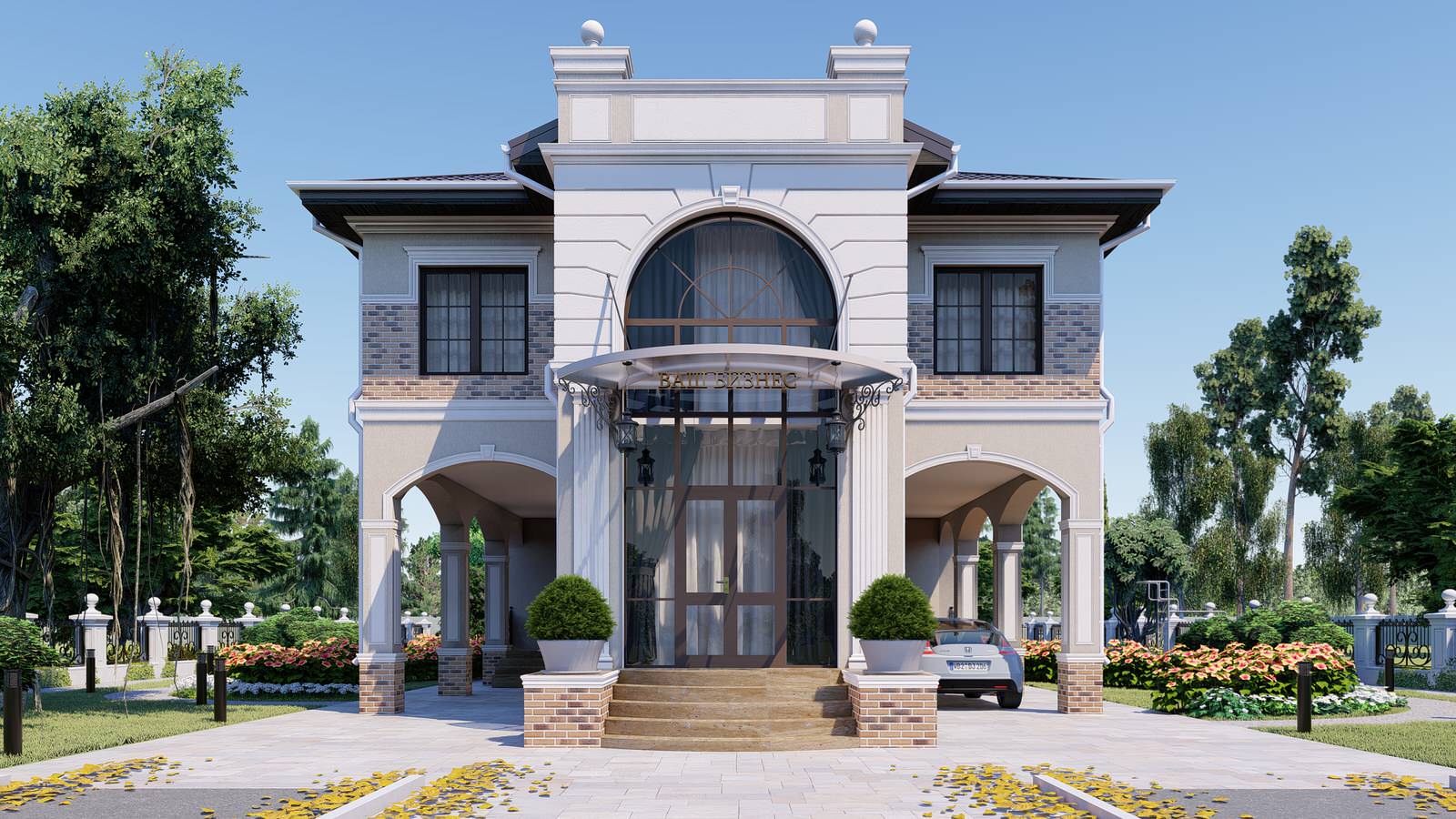 Обложка проекта: ДОМ-УСАДЬБА НА 2 СЕМЬИ + МАСТЕРСКАЯ (В1)