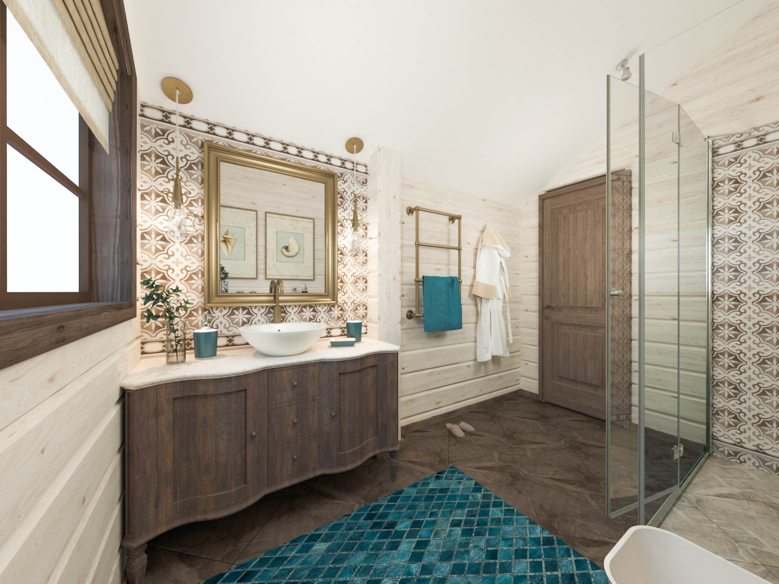 Дом в срубе. С/у