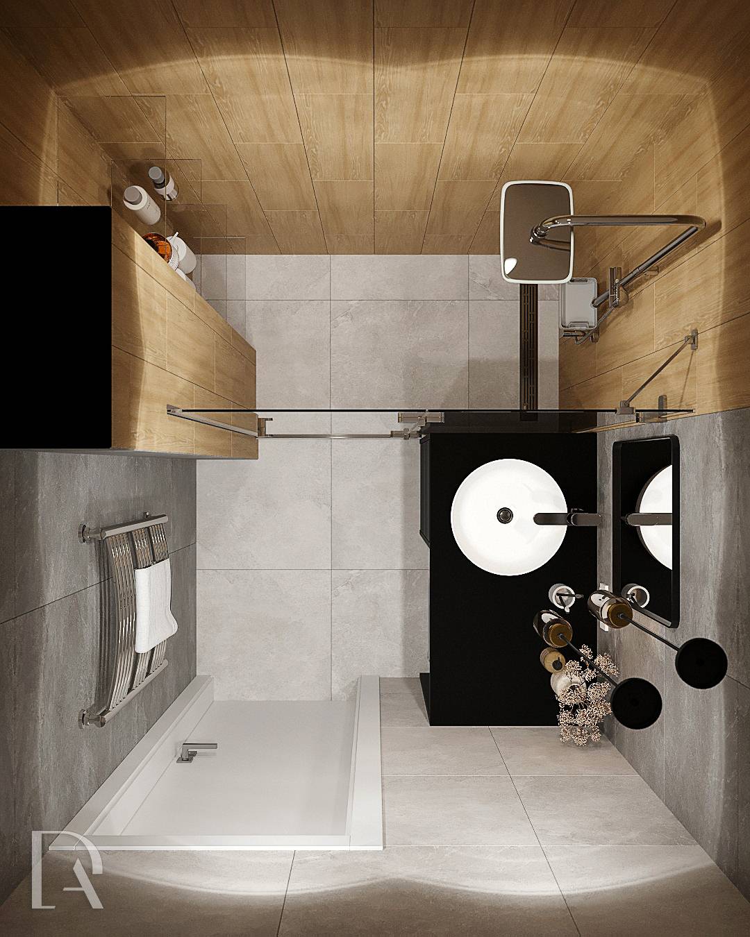 Санузел с душевой 3 м2