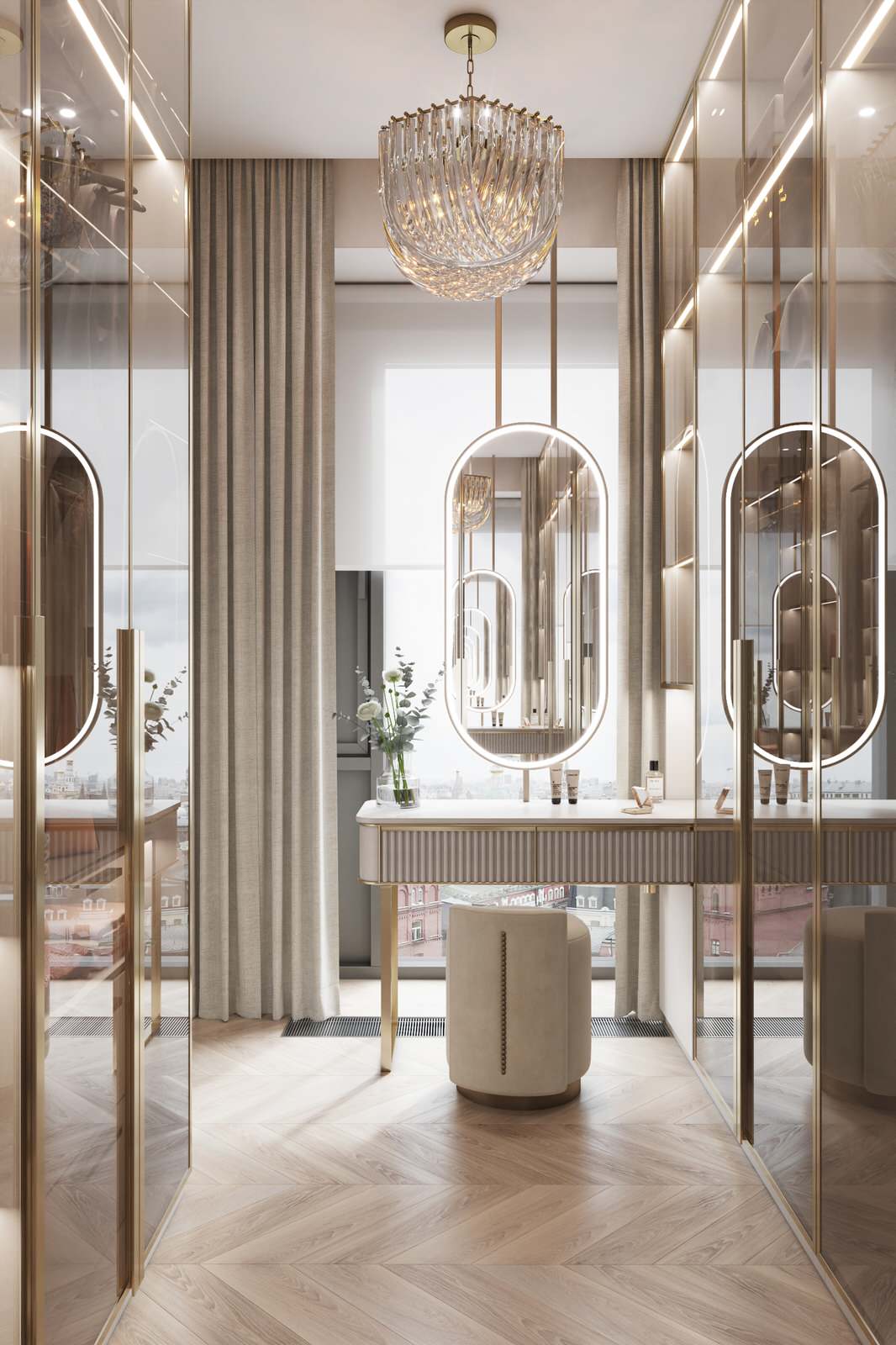 Интерьер в бежевых оттенках в ЖК Eniteo