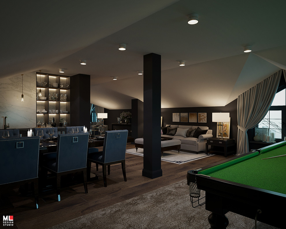 Дизайн интерьера мансарды