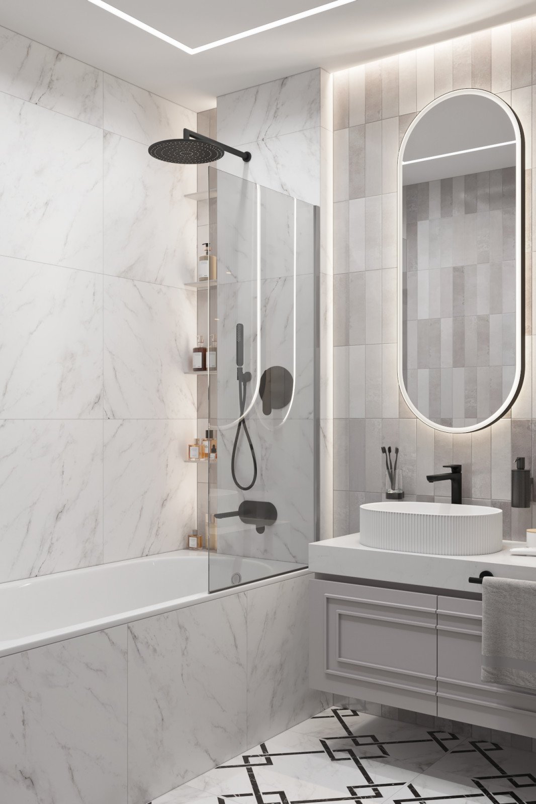 3-комнатная квартира для семьи в стиле современной классики