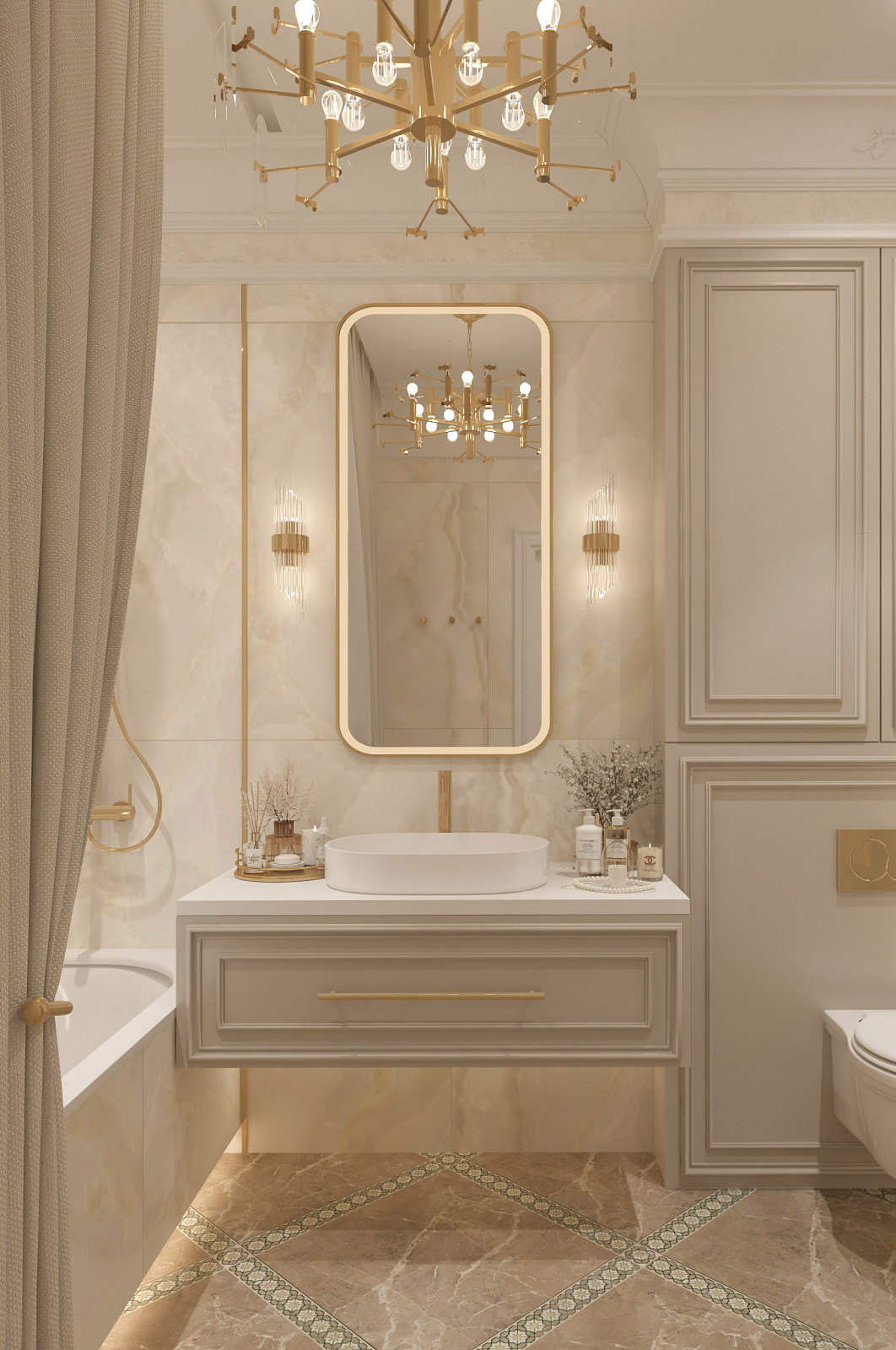 Интерьер Женской Ванной комнаты. Таунхаус в КП "Образцово"