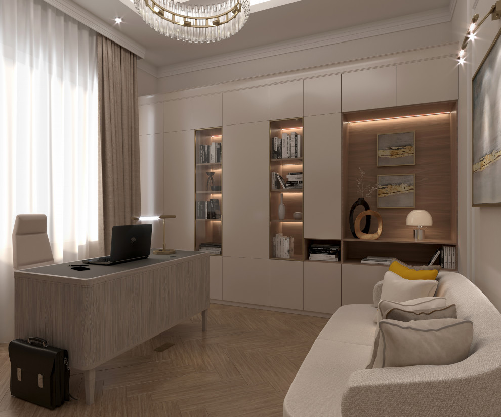 Белоснежный кабинет в загородном доме