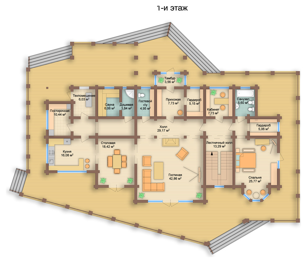 Дом из клеёного бруса Finn Style 320