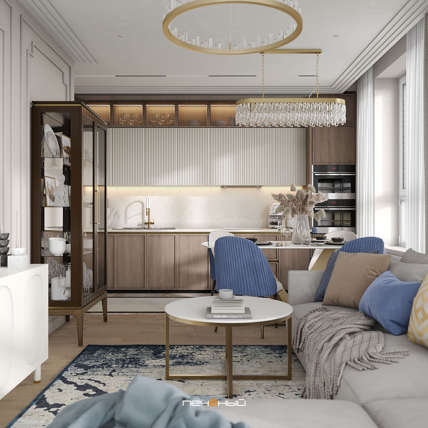 2024 Дизайн 3-комн. квартиры в стиле классика, 65 м², Москва, ЖК Life-Варшавская
