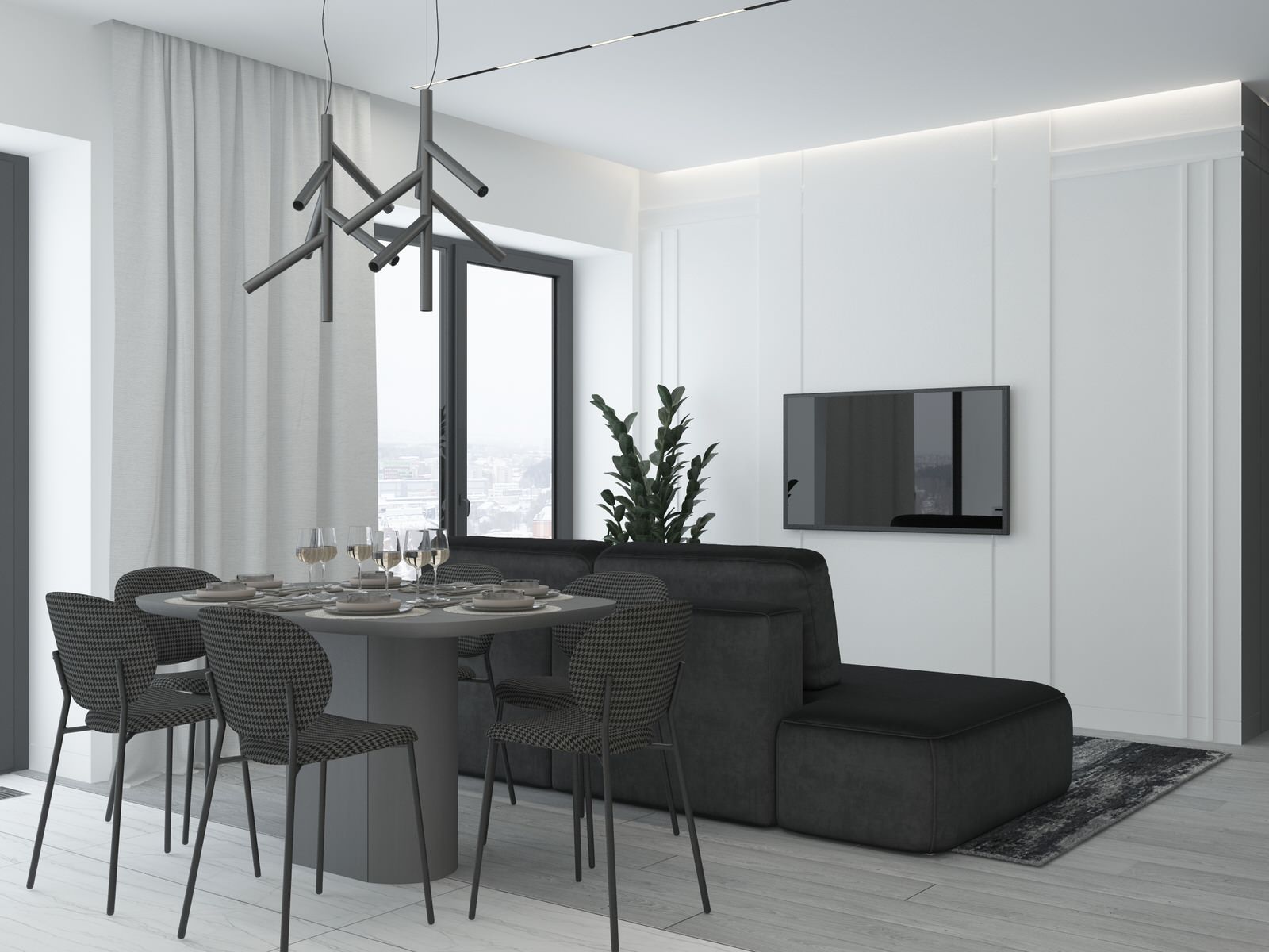 2-х комнатная квартира в современном стиле для молодой семьи