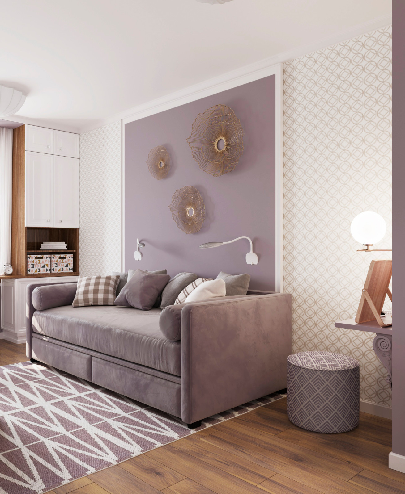 Квартира для молодой мамы и дочки 54 кв.м.