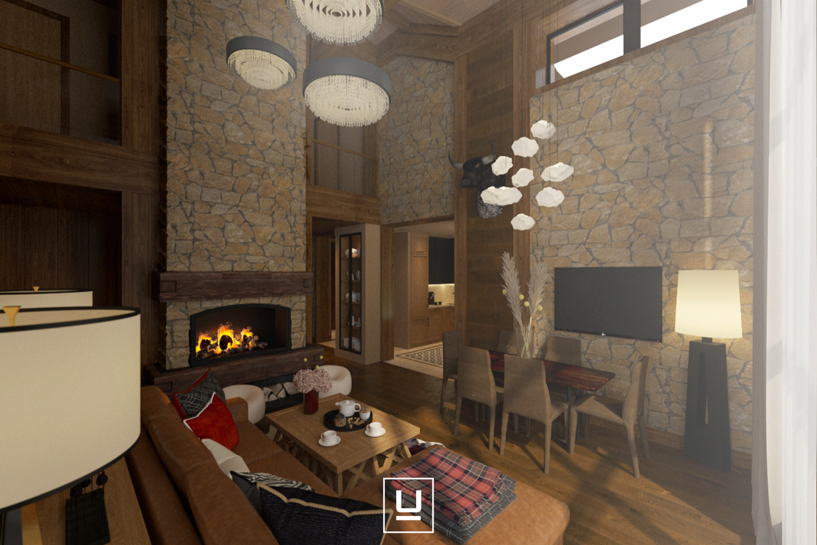 Обложка проекта: ДОМ В СТИЛЕ ШАЛЕ (91,4 КВ.М - ГОСТИНАЯ, КУХНЯ, ЛЕСТНИЦА)