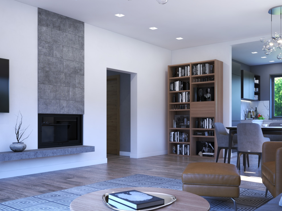 Гостиная совмещенная с кухней