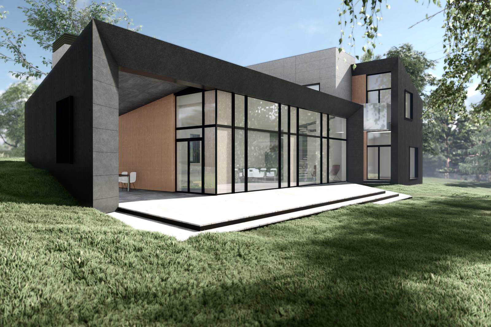 Дом на рельефе