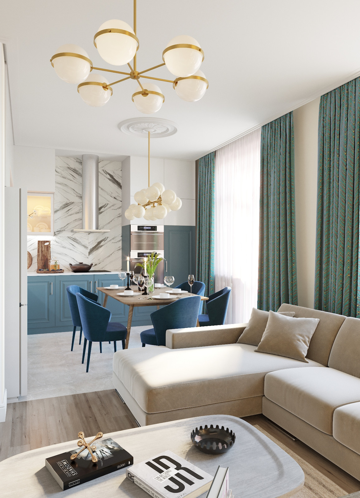 Дизайн интерьера 3-х комнатной квартиры в ЖК Берёзовая Роща