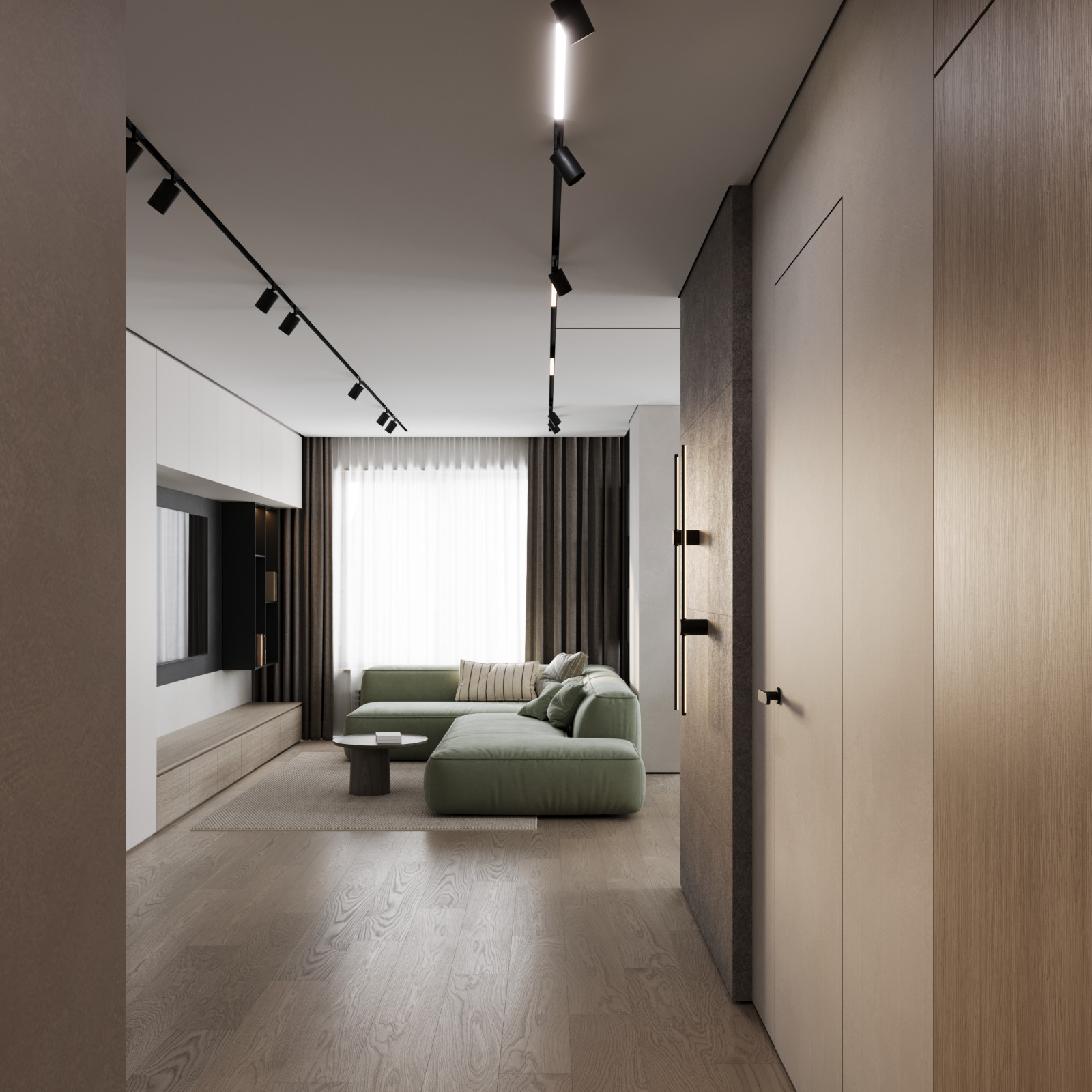 Интерьер квартиры с панорамными окнами