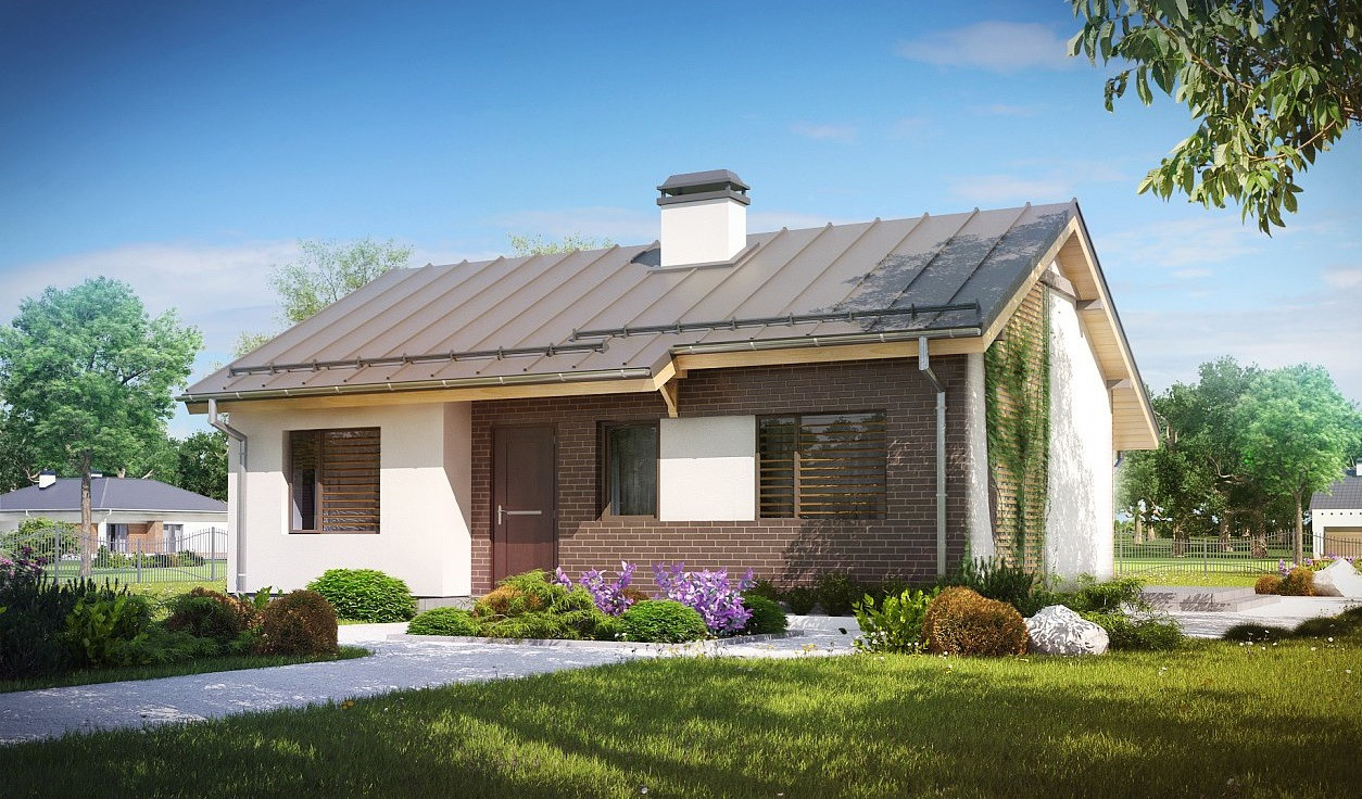 Простой одноэтажный дом небольшой площади