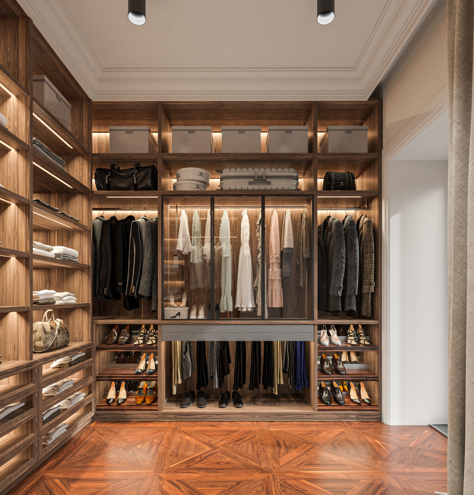 Гардеробная спальня 2-ой этаж