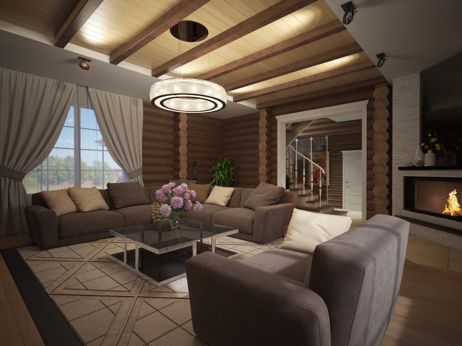 Интерьеры деревянного дома под Минском