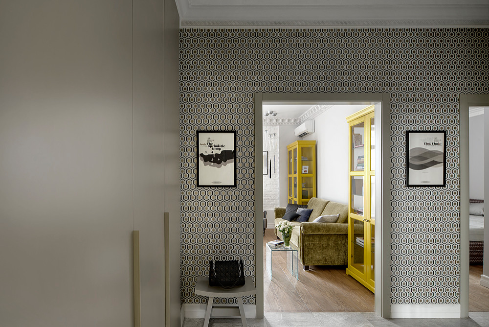 Houzz тур: Квартира с желтыми деталями и орнаментом для яркой хозяйки