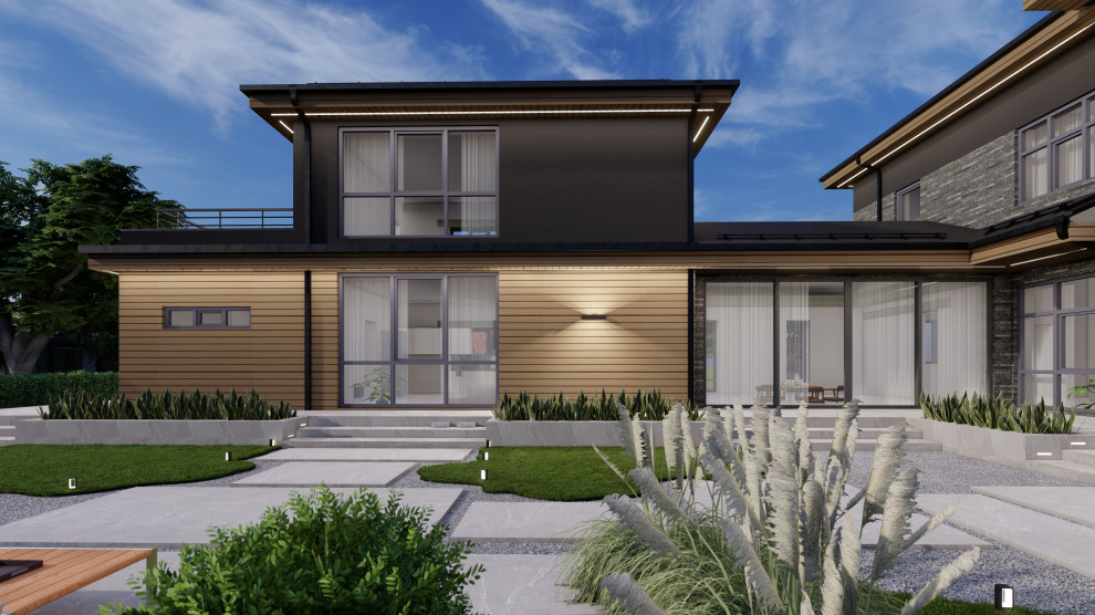 Современный дом с баней и террасой