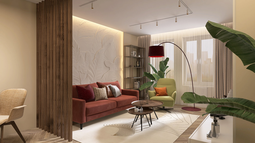 Гостиная в оттенках ореха