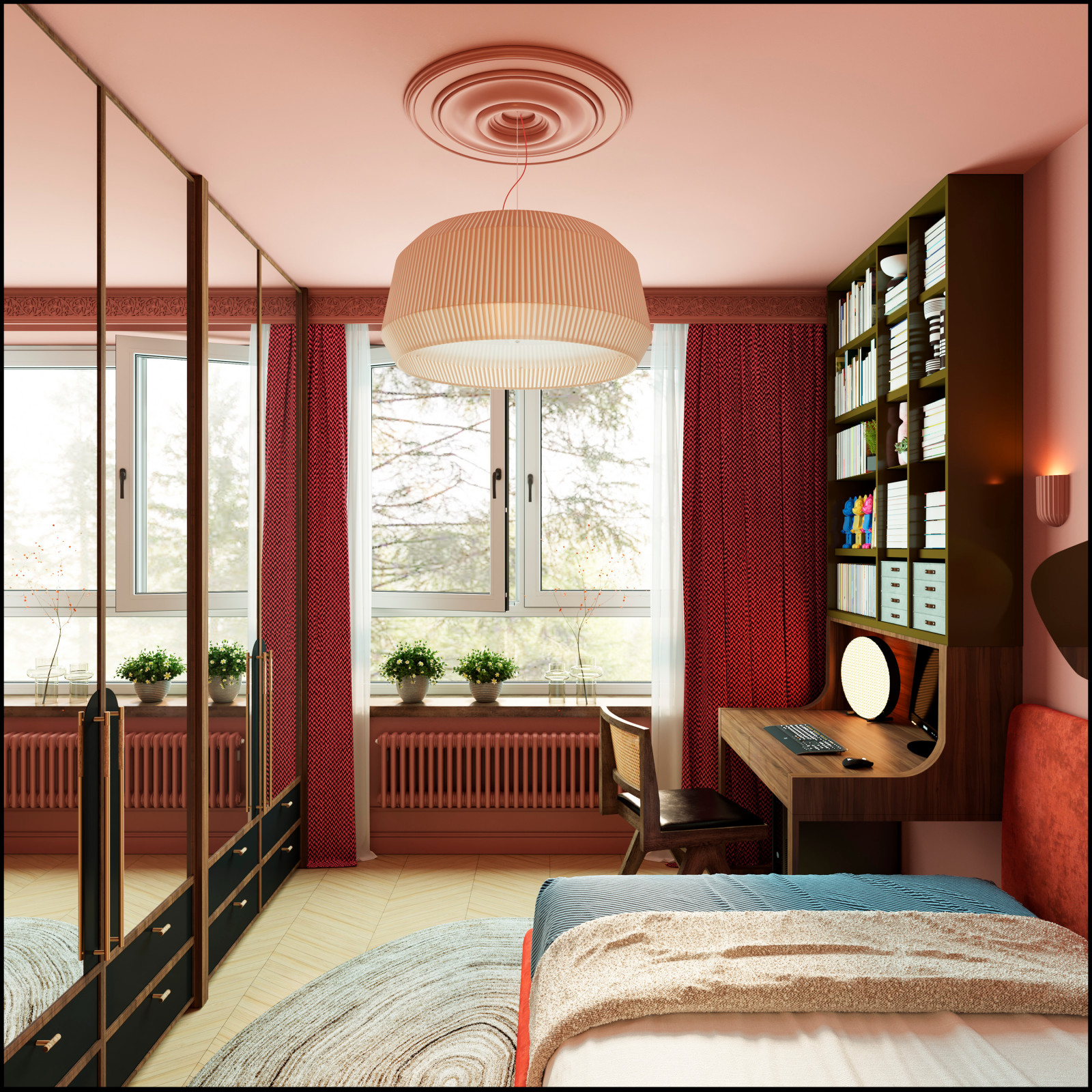 Необычная яркая современная классика на 60 м2 в квартире от ПИК