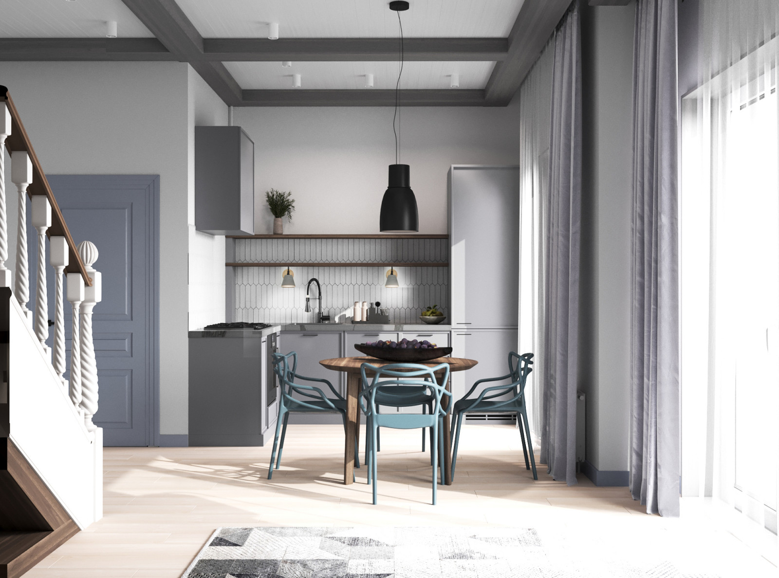 Таунхаус Совушки Кухня-гостиная, прихожая