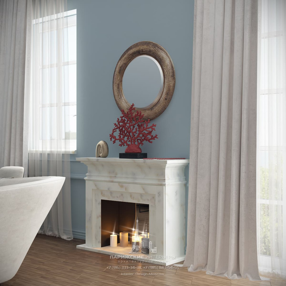 Океанский подарок. Бордовые акценты в московской 3-комнатной квартире