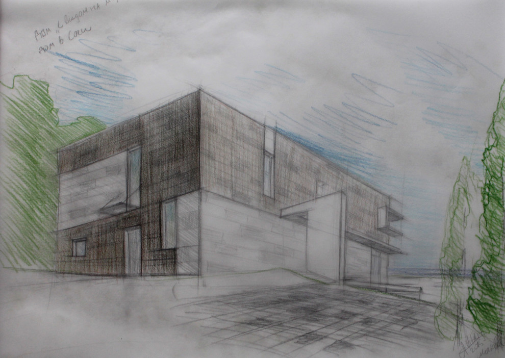 Размышление с карандашом - наброски, малоэтажные частные дома и таунхаусы