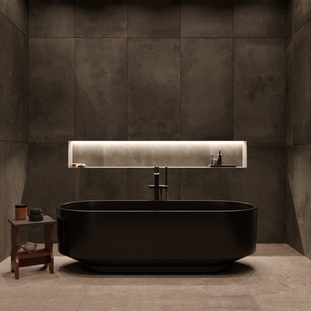 Табурет-столик 2 в 1 ЧАЙНЫЙ в ванной / цвет темный