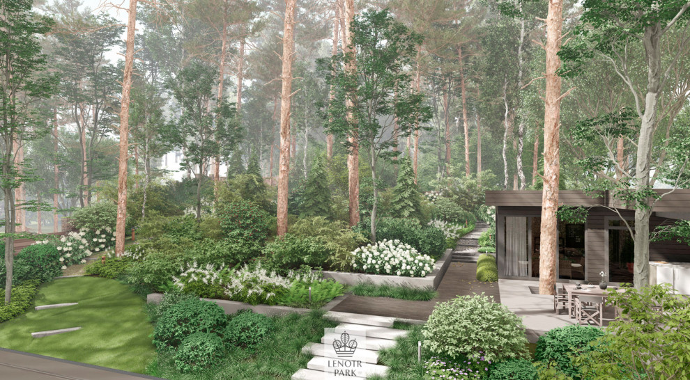 Сад на склоне в КП Подмосковные просторы